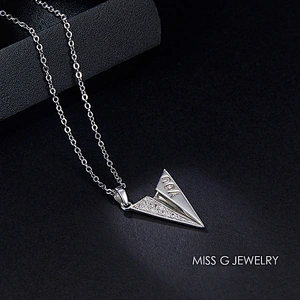 Engraved aircraft Pendant Zircon 925 Silver Pendant large jewelry factory,OEM/ODM Jewelry Trade processing customized,Wholesale jewelry manufacturer