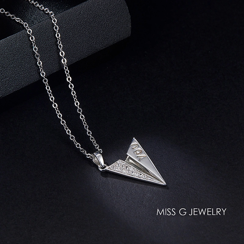 Engraved aircraft Pendant Zircon 925 Silver Pendant large jewelry factory,OEM/ODM Jewelry Trade processing customized,Wholesale jewelry manufacturer