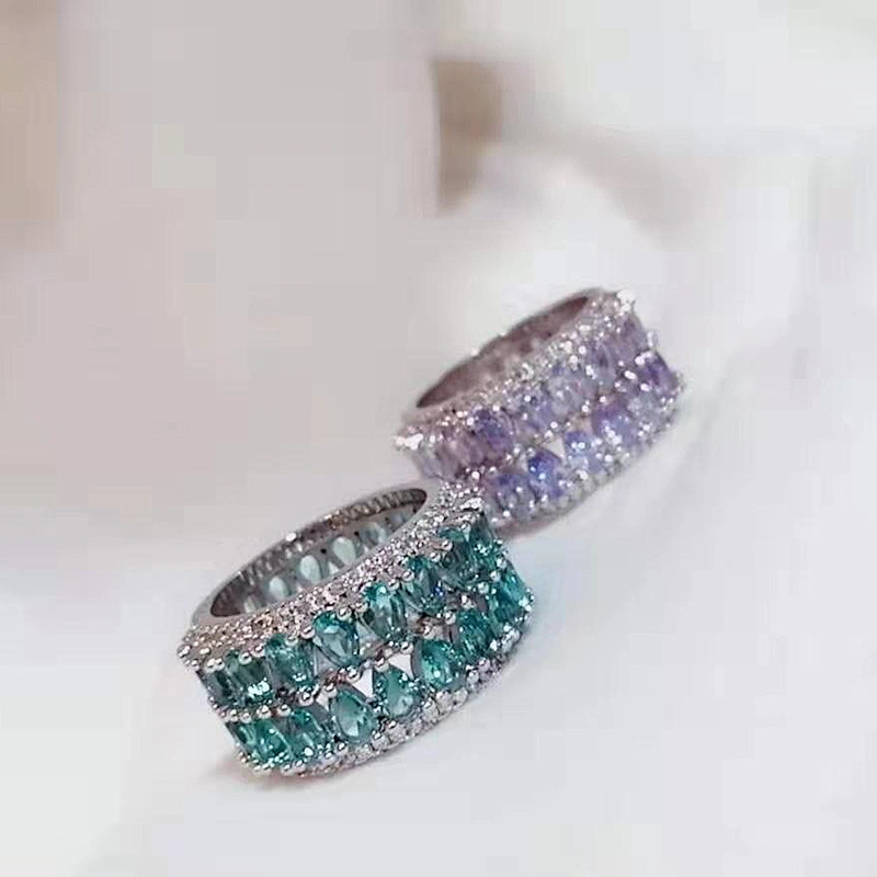 Crystal Ring S925 Silver Ring large jewelry factory,OEM/ODM Jewelry Trade processing customized,Wholesale jewelry manufacturer