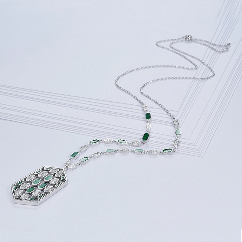 Emerald Necklace 925 silver pearl Ring  925 silver jewelry factory