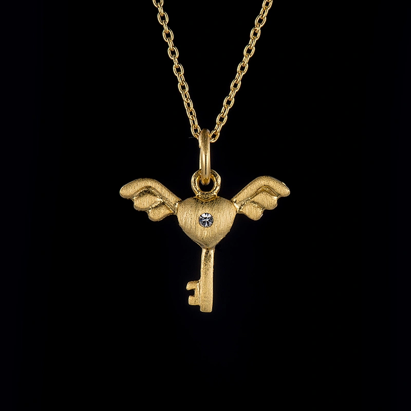 Angel wing key pendant large jewelry factory,OEM/ODM Jewelry Trade processing customized,Wholesale jewelry manufacturer