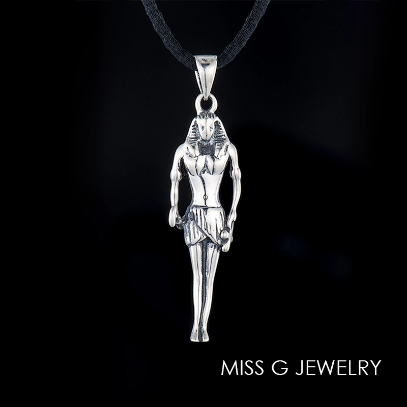 S925 silver Egyptian Pharaoh Pendant large jewelry factory,OEM/ODM Jewelry Trade processing customized,Wholesale jewelry manufacturer