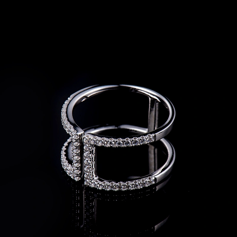 Fashion Open Finger Ring  Zircon Diamond Ring S925 Silver Jewelry Factory Wholesale