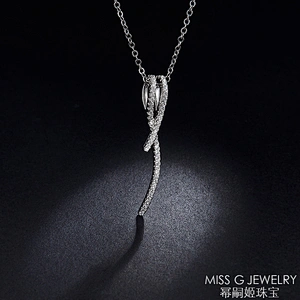 S925 Silver Pendant Fashion ribbon zircon inlaid jewelry silver jewelry manufacturers support sample customization