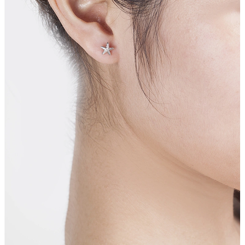 925 Silver Star Earrings LADIES EARRINGS large jewelry factory,OEM/ODM Jewelry Trade processing customized,Wholesale jewelry manufacturer