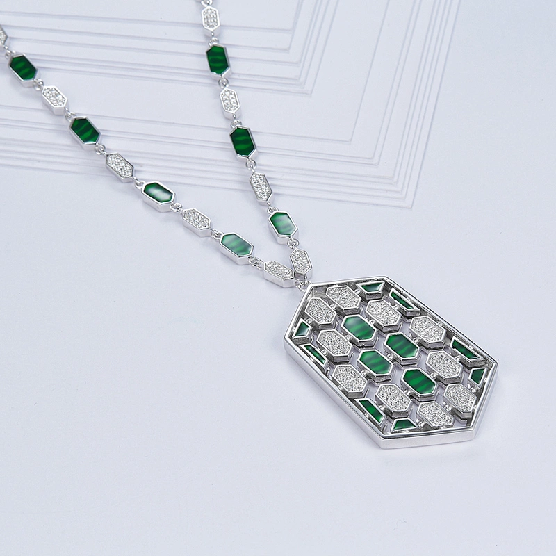 Emerald Necklace 925 silver pearl Ring  925 silver jewelry factory