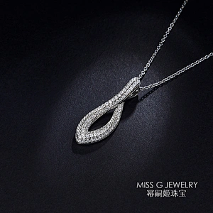 Streamlined zircon-inlaid Necklace Pendant with temperament geometry OEM/ODM Jewelry Trade processing customized,Wholesale jewelry manufacturer