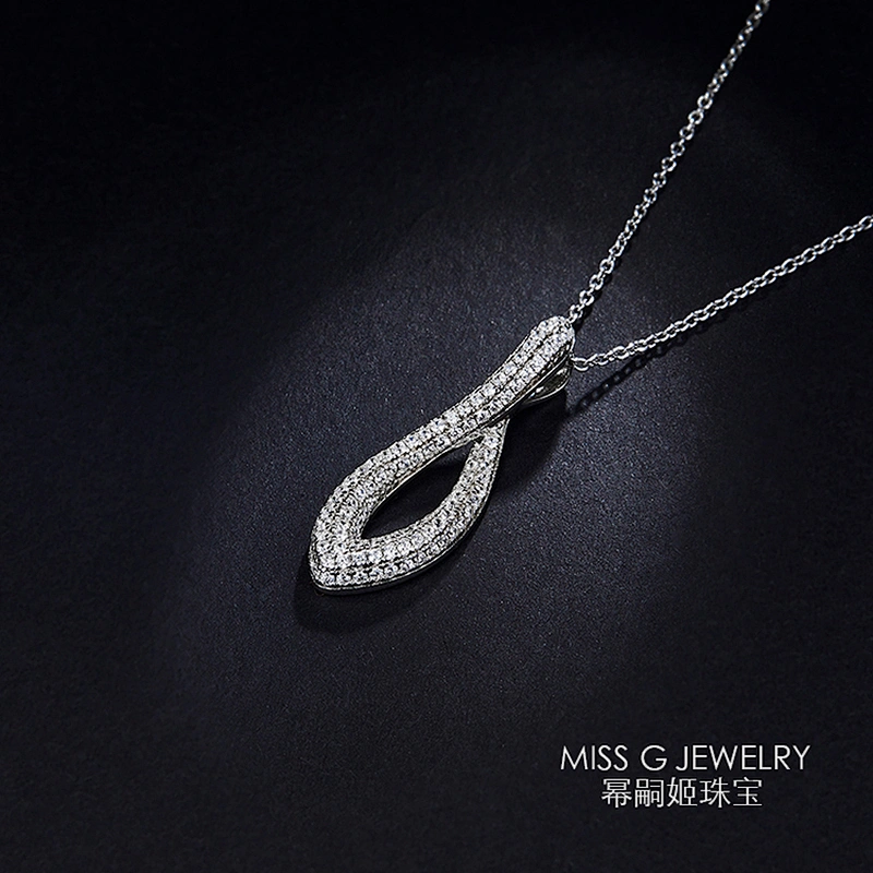 Streamlined zircon-inlaid Necklace Pendant with temperament geometry OEM/ODM Jewelry Trade processing customized,Wholesale jewelry manufacturer