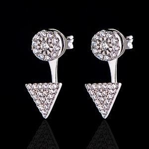S925 Silver Trendy Personality Embedded Zircon Rose Gold Earrings large jewelry factory,OEM/ODM Jewelry Trade processing customized,Wholesale jewelry manufacturer