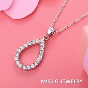 Droplet Zircon Pendant large jewelry factory,OEM/ODM Jewelry Trade processing customized,Wholesale jewelry manufacturer