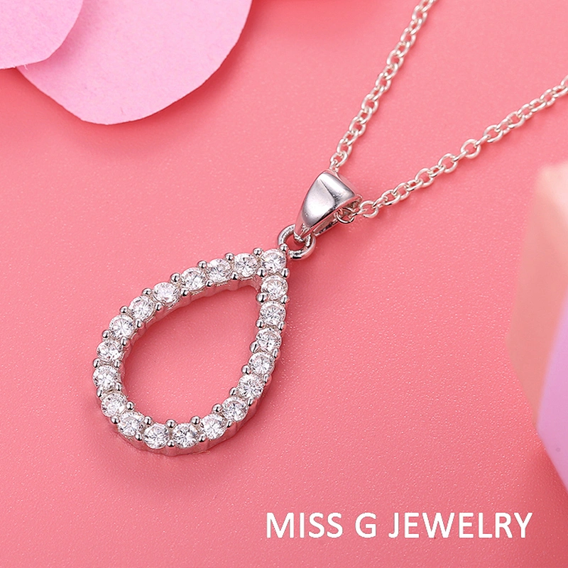 Droplet Zircon Pendant large jewelry factory,OEM/ODM Jewelry Trade processing customized,Wholesale jewelry manufacturer