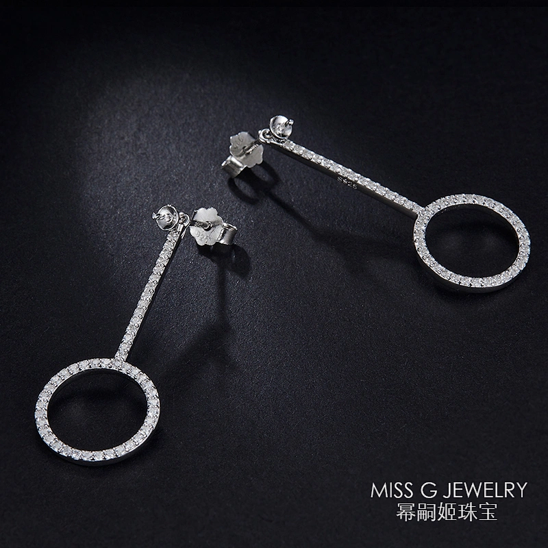 Round Earrings 925 silver earnail jewelry large jewelry factory,OEM/ODM Jewelry Trade processing customized,Wholesale jewelry manufacturer