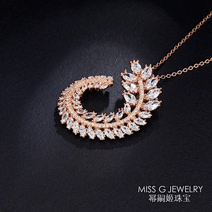 S925 Silver pendant new product characteristic zircon necklace with branches and leaves pendant jewelry factory customized direct wholesale