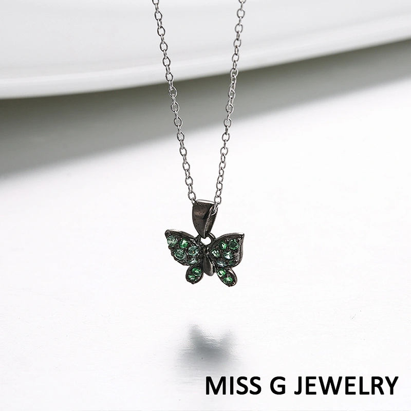 Butterfly Zircon Pendant large jewelry factory,OEM/ODM Jewelry Trade processing customized,Wholesale jewelry manufacturer