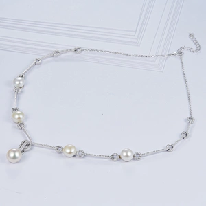 Pearl Necklace 925 Pearl Necklace personality processing custom wholesale jewelry factory,Fashion Necklace