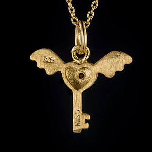 Angel wing key pendant large jewelry factory,OEM/ODM Jewelry Trade processing customized,Wholesale jewelry manufacturer