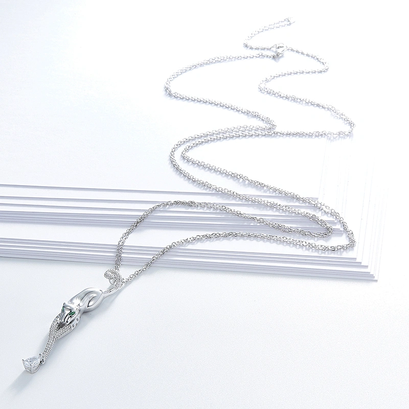 S925 silver cheetah Necklace Pendant Guangzhou Panyu high-grade pure silver jewelry processing factory