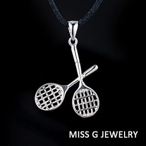 S925 Silver Tennis Racket Pendant large jewelry factory,OEM/ODM Jewelry Trade processing customized,Wholesale jewelry manufacturer