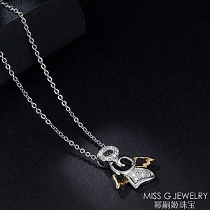 S925 Silver Pendant Angel Zircon Necklace Pendant Jewelry Factory Custom Wholesale Agent