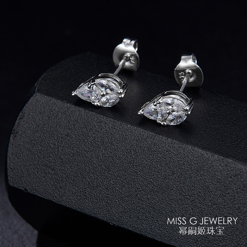 Fashion Leaf-shaped Ear Drop 925 Silver Middle Ear Nails large jewelry factory,OEM/ODM Jewelry Trade processing customized,Wholesale jewelry manufacturer