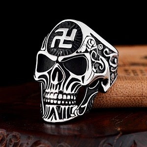 Pirate Captain's Skull Ring large jewelry factory,OEM/ODM Jewelry Trade processing customized,Wholesale jewelry manufacturer