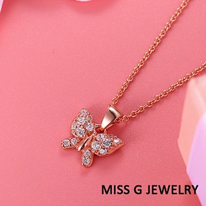 Butterfly Zircon Pendant large jewelry factory,OEM/ODM Jewelry Trade processing customized,Wholesale jewelry manufacturer