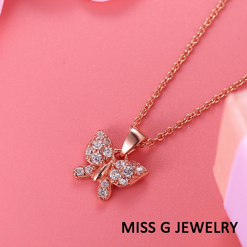 Butterfly Zircon Pendant large jewelry factory,OEM/ODM Jewelry Trade processing customized,Wholesale jewelry manufacturer