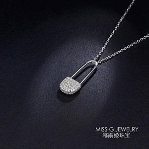 S925 Silver Lock Hanging Personalized Zircon Necklace Hanging Jewelry Factory Customized Direct Selling