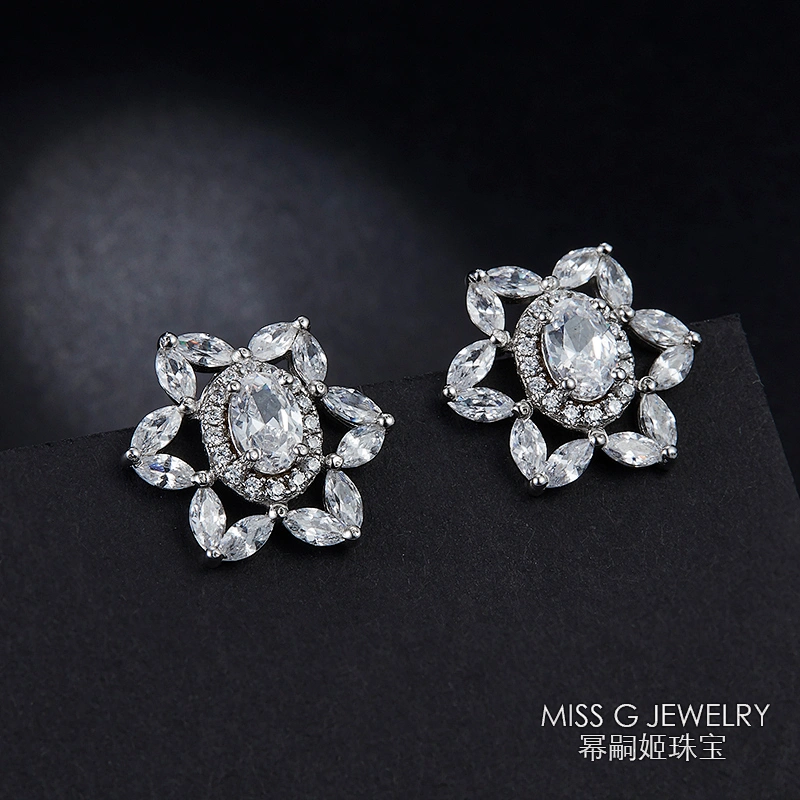 Fashion Jewelry S925 Silver Sunflower Simple Ear Nails Simple Atmosphere large jewelry factory,OEM/ODM Jewelry Trade processing customized,Wholesale jewelry manufacturer