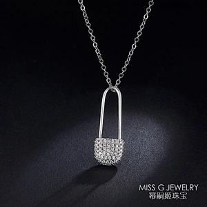 S925 Silver Lock Hanging Personalized Zircon Necklace Hanging Jewelry Factory Customized Direct Selling