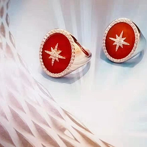 Zircon rings Red paint ring large jewelry factory,OEM/ODM Jewelry Trade processing customized,Wholesale jewelry manufacturer
