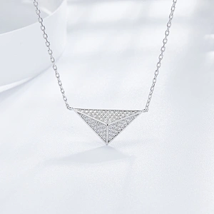 Zircon-inlaid triangular Pendant large jewelry factory,OEM/ODM Jewelry Trade processing customized,Wholesale jewelry manufacturer
