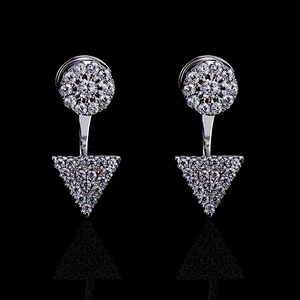 S925 Silver Trendy Personality Embedded Zircon Rose Gold Earrings large jewelry factory,OEM/ODM Jewelry Trade processing customized,Wholesale jewelry manufacturer