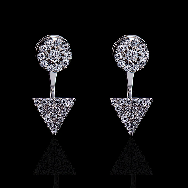 S925 Silver Trendy Personality Embedded Zircon Rose Gold Earrings large jewelry factory,OEM/ODM Jewelry Trade processing customized,Wholesale jewelry manufacturer