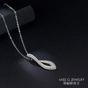 Streamlined zircon-inlaid Necklace Pendant with temperament geometry OEM/ODM Jewelry Trade processing customized,Wholesale jewelry manufacturer