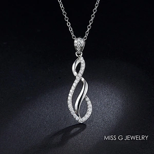 Jewelry Factory Customized S925 Silver Pendant Hot Selling Wave Silver Necklace Pendant