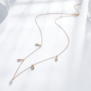 Droplet-shaped rose gold necklace large jewelry factory,OEM/ODM Jewelry Trade processing customized,Wholesale jewelry manufacturer