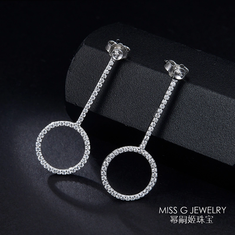 Round Earrings 925 silver earnail jewelry large jewelry factory,OEM/ODM Jewelry Trade processing customized,Wholesale jewelry manufacturer
