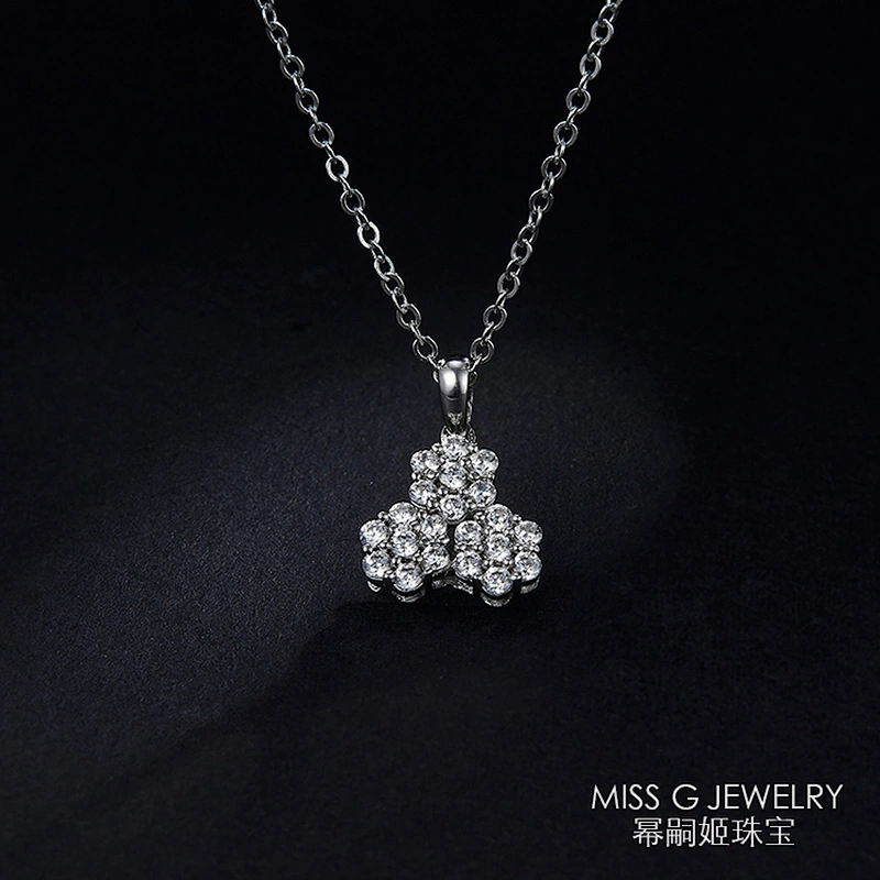 Simple stitching Zircon Necklace Pendant S925 silver pendant jewelry factory custom direct wholesale