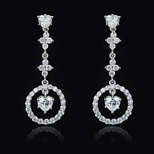 Zircon Love Earrings large jewelry factory,OEM/ODM Jewelry Trade processing customized,Wholesale jewelry manufacturer
