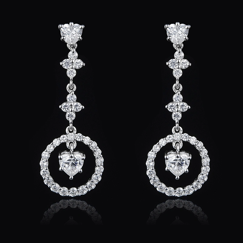 Zircon Love Earrings large jewelry factory,OEM/ODM Jewelry Trade processing customized,Wholesale jewelry manufacturer