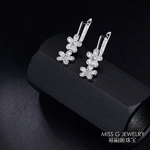 S925 Silver Five-petal Flower Earrings large jewelry factory,OEM/ODM Jewelry Trade processing customized,Wholesale jewelry manufacturer