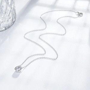 Embedded droplet Zircon Necklace large jewelry factory,OEM/ODM Jewelry Trade processing customized,Wholesale jewelry manufacturer