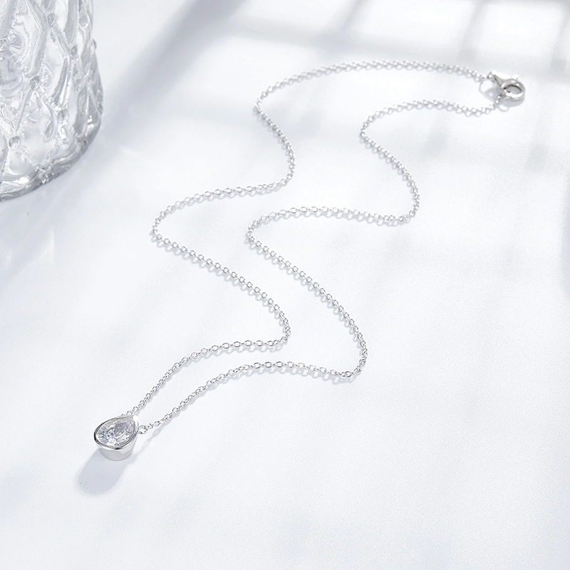 Embedded droplet Zircon Necklace large jewelry factory,OEM/ODM Jewelry Trade processing customized,Wholesale jewelry manufacturer