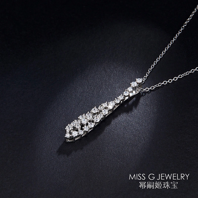 Manufacturer Direct Selling S925 Silver Necklace Drop Sample Zircon-Inserted Silver Jewelry Manufacturer Wholesale Agent