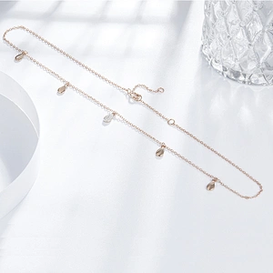 Droplet-shaped rose gold necklace large jewelry factory,OEM/ODM Jewelry Trade processing customized,Wholesale jewelry manufacturer