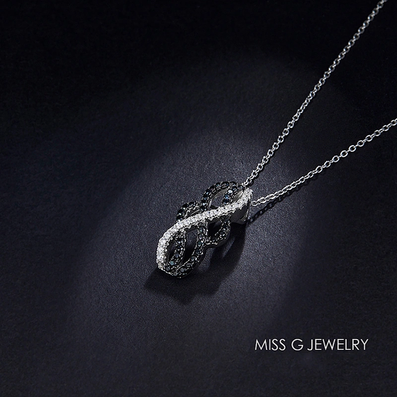 S925 Silver Pendant with double-color arc inlaid zircon jewelry manufacturers support sample customization
