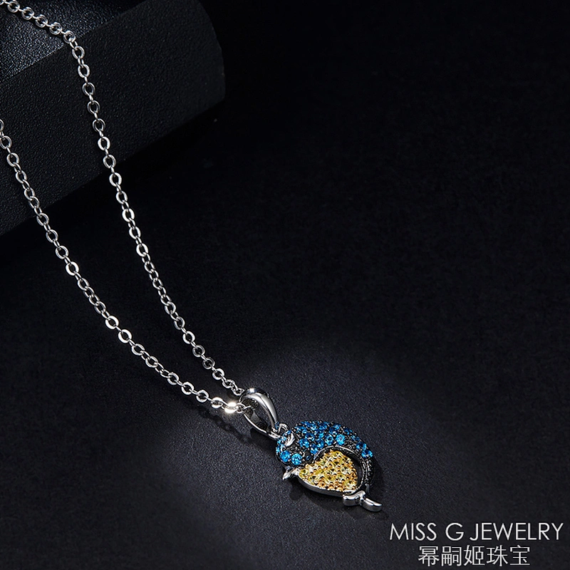 S925 Silver pendant hot selling exquisite color Dolphin Necklace Pendant Jewelry Factory customization