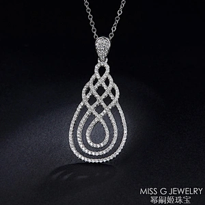 New S925 Silver Jewelry Zircon Necklace Hanging Necklace Silver Jewelry Processing Factory