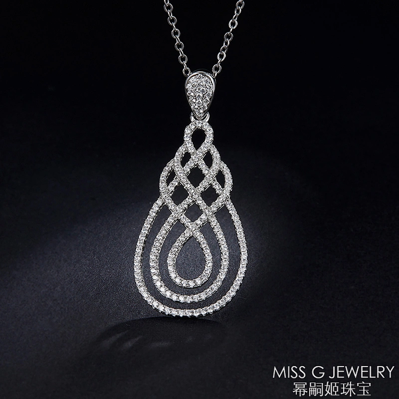 New S925 Silver Jewelry Zircon Necklace Hanging Necklace Silver Jewelry Processing Factory